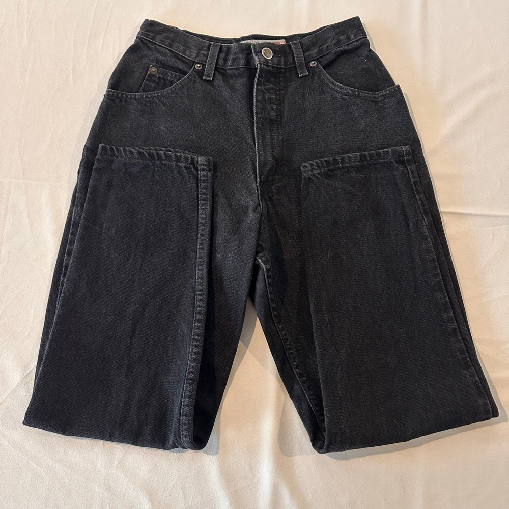Vintage 80s Zena Black Jeans | High Rise Straight Leg | USA Made | Small